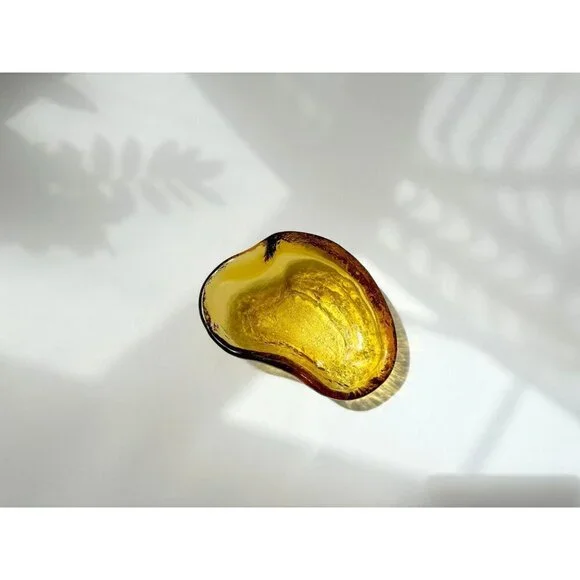 Blenko Glass Co. Amoeba Free Form Handmade Glass Catchall / Ash Tray - Picture 8 of 8